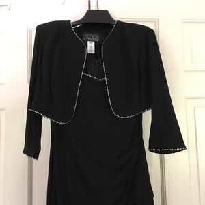 Black evening gown rhinestone & Bolero jacket 6